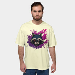 Футболка оверсайз мужская Дикий енот, цвет: 3D-принт — фото 2