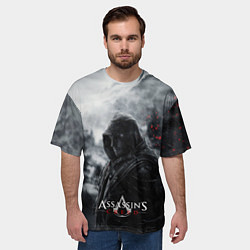 Футболка оверсайз мужская Assassins Creed охотник в горах, цвет: 3D-принт — фото 2