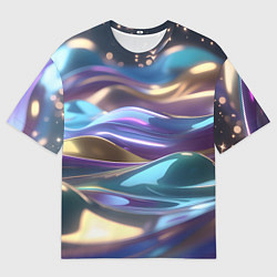 Мужская футболка оверсайз Космические мягкие волны