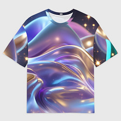 Футболка оверсайз мужская Волны космические, цвет: 3D-принт