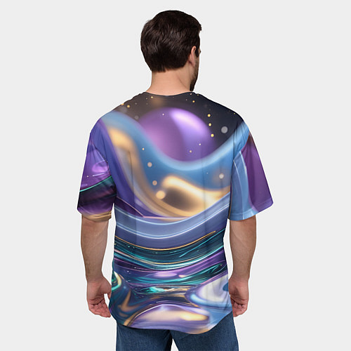 Мужская футболка оверсайз Космическая краска / 3D-принт – фото 4