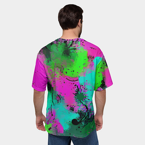 Мужская футболка оверсайз Color impression - abstraction / 3D-принт – фото 4