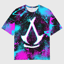 Футболка оверсайз мужская Assassins creed shadows - neon color, цвет: 3D-принт