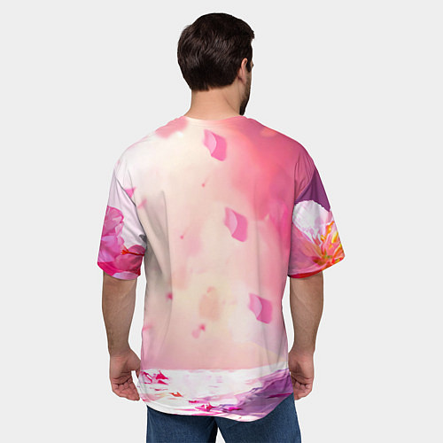 Мужская футболка оверсайз Воробей в розовом / 3D-принт – фото 4