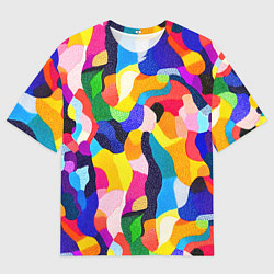 Мужская футболка оверсайз Лоскутная абстракция