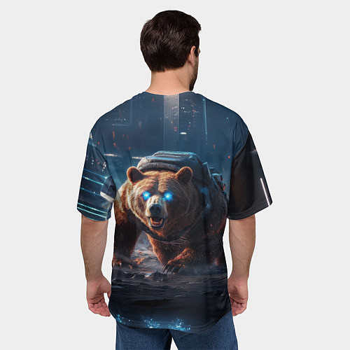 Мужская футболка оверсайз Русский медведь-победитель / 3D-принт – фото 4
