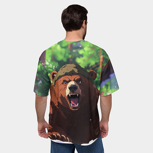 Мужская футболка оверсайз Русский медведь патриот / 3D-принт – фото 4