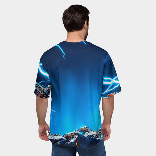 Мужская футболка оверсайз Тукан и молния / 3D-принт – фото 4