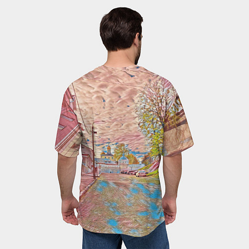 Мужская футболка оверсайз Старый город / 3D-принт – фото 4