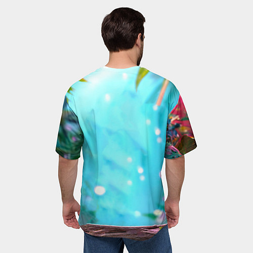 Мужская футболка оверсайз Тукан в джунглях / 3D-принт – фото 4