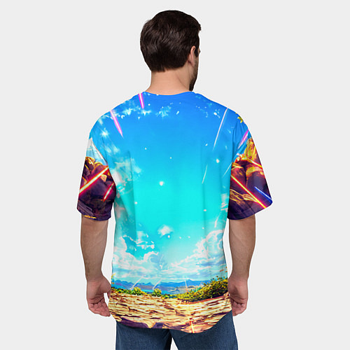 Мужская футболка оверсайз Страус в пещере / 3D-принт – фото 4