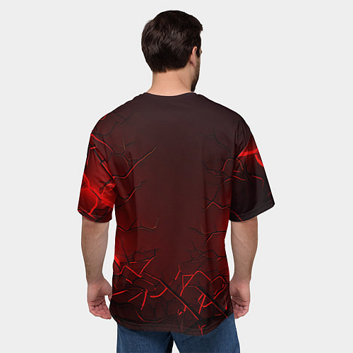Мужская футболка оверсайз Москва - Россия / 3D-принт – фото 4