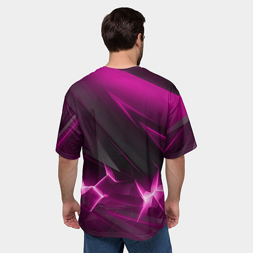 Мужская футболка оверсайз Георгий Победоносец розовый фон / 3D-принт – фото 4