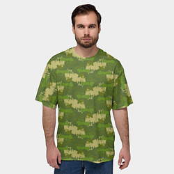 Футболка оверсайз мужская Зеленый камуфляж, цвет: 3D-принт — фото 2
