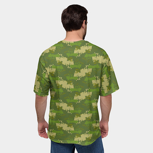 Мужская футболка оверсайз Зеленый камуфляж / 3D-принт – фото 4