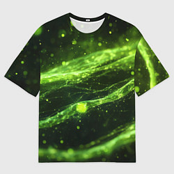 Футболка оверсайз мужская Текстура зеленая жидкость, цвет: 3D-принт