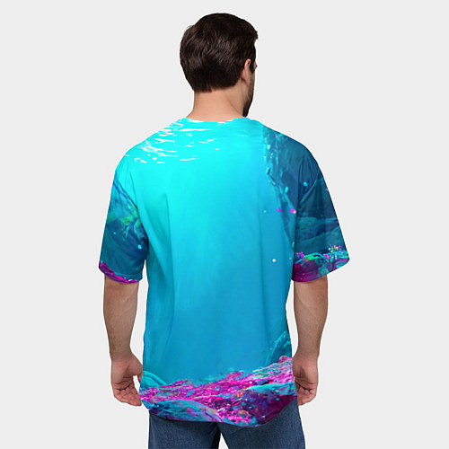 Мужская футболка оверсайз Подводная чайка / 3D-принт – фото 4