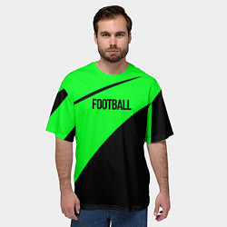 Футболка оверсайз мужская Football чёрно-зелёный, цвет: 3D-принт — фото 2