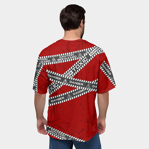 Мужская футболка оверсайз Bio опасность / 3D-принт – фото 4