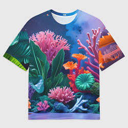 Мужская футболка оверсайз Подводные кораллы
