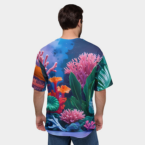 Мужская футболка оверсайз Подводные кораллы / 3D-принт – фото 4