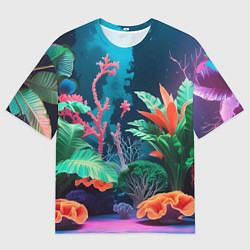 Футболка оверсайз мужская Морские растения, цвет: 3D-принт