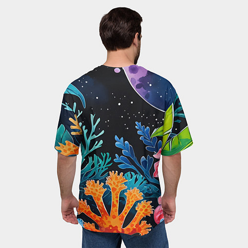 Мужская футболка оверсайз Космические кораллы / 3D-принт – фото 4