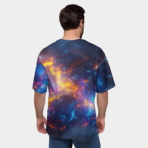 Мужская футболка оверсайз Космическая текстура фон / 3D-принт – фото 4