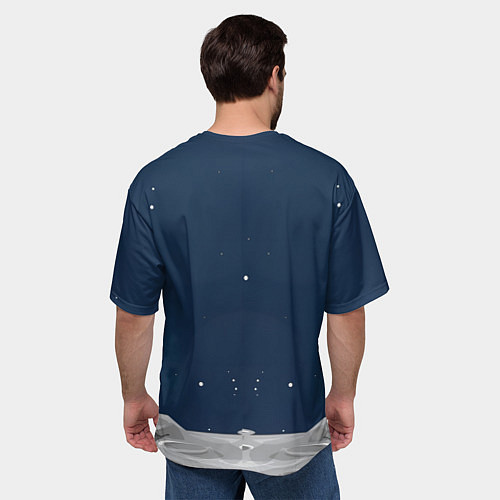Мужская футболка оверсайз Капибара космонавт в космосе / 3D-принт – фото 4