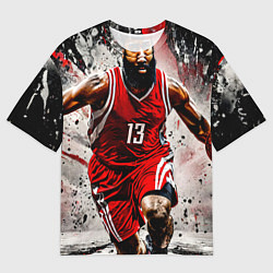 Мужская футболка оверсайз Джеймс Харден с мячом