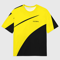 Футболка оверсайз мужская Football жёлто-чёрный двуцветный, цвет: 3D-принт