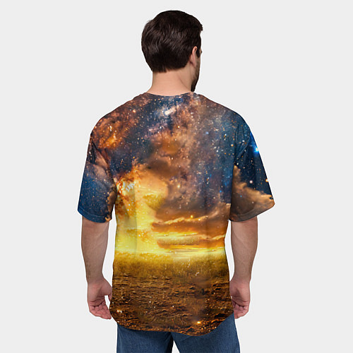 Мужская футболка оверсайз Немецкий боксер и звездное небо / 3D-принт – фото 4