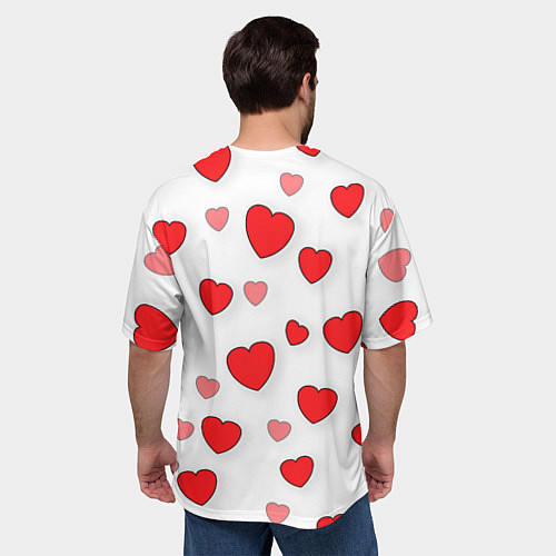 Мужская футболка оверсайз Атмосфера любви / 3D-принт – фото 4