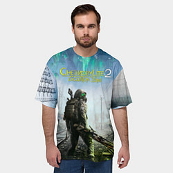 Футболка оверсайз мужская Герой Chernobylite 2 exclusion zone, цвет: 3D-принт — фото 2