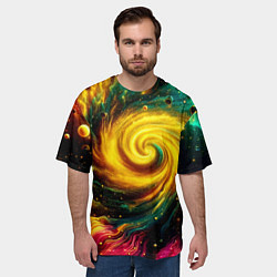 Футболка оверсайз мужская Neon space - ai art fantasy, цвет: 3D-принт — фото 2