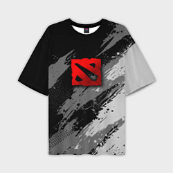 Футболка оверсайз мужская Dota 2 - монохромный серый, цвет: 3D-принт