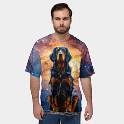 Футболка оверсайз мужская Сеттер в космосе, цвет: 3D-принт — фото 2