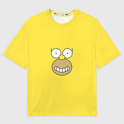 Футболка оверсайз мужская Лицо Гомера Симпсона - улыбка, цвет: 3D-принт