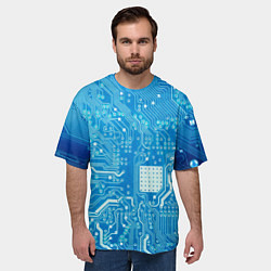 Футболка оверсайз мужская Системная плата, цвет: 3D-принт — фото 2