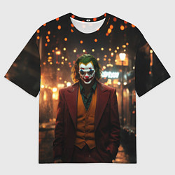 Мужская футболка оверсайз Джокер в ночном переулке