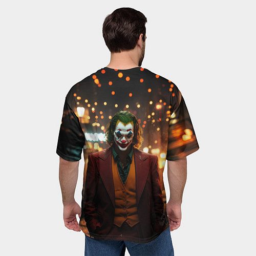 Мужская футболка оверсайз Джокер в ночном переулке / 3D-принт – фото 4