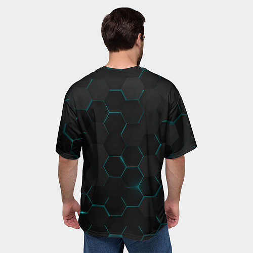 Мужская футболка оверсайз Honeycombs / 3D-принт – фото 4