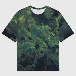 Мужская футболка оверсайз Абстракция - green camouflage background