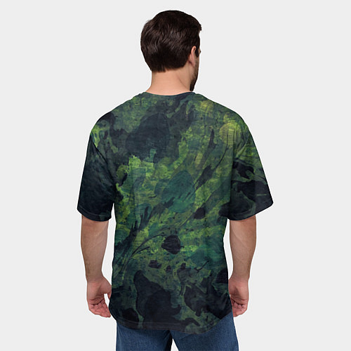 Мужская футболка оверсайз Абстракция - green camouflage background / 3D-принт – фото 4