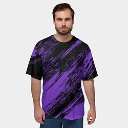 Футболка оверсайз мужская The color is purple and black, цвет: 3D-принт — фото 2