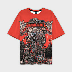 Футболка оверсайз мужская Metallica - iron skeleton, цвет: 3D-принт