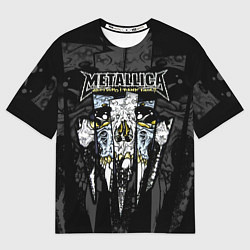 Футболка оверсайз мужская Metallica - skull with fangs, цвет: 3D-принт