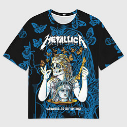 Футболка оверсайз мужская Metallica - skeleton and butterflies, цвет: 3D-принт