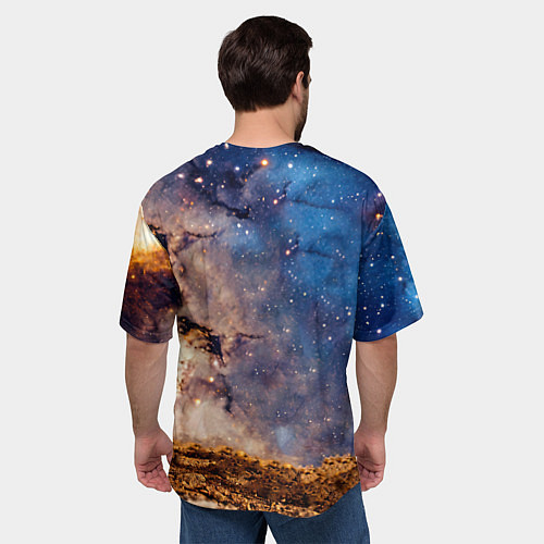 Мужская футболка оверсайз Пиксибоб в космосе / 3D-принт – фото 4