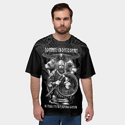 Футболка оверсайз мужская Помни свои корни: в тебе течёт кровь богов, цвет: 3D-принт — фото 2